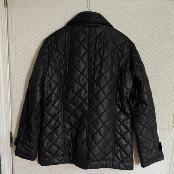 Kate Hill Casual Quilted Black Jacket -Collared, Button Front, Lined  Sz. 14 - Picture 6 of 7